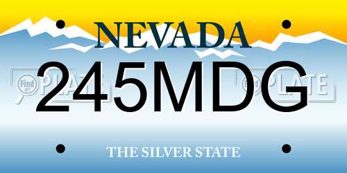 245MDG Nevada License Plate