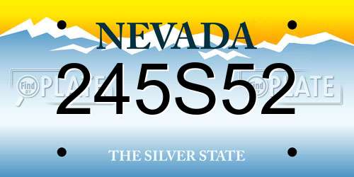 245S52 Nevada License Plate