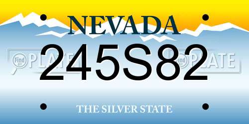 245S82 Nevada License Plate