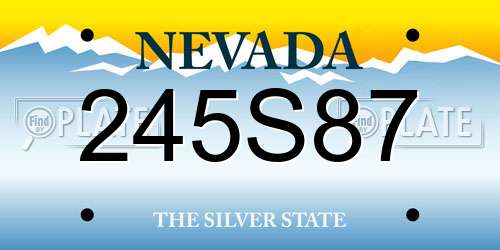 245S87 Nevada License Plate