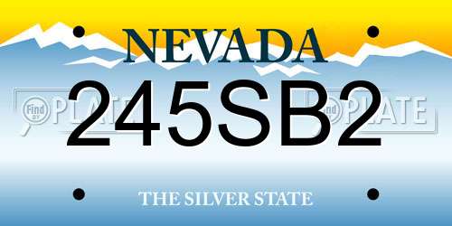 245SB2 Nevada License Plate