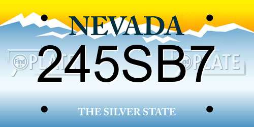245SB7 Nevada License Plate