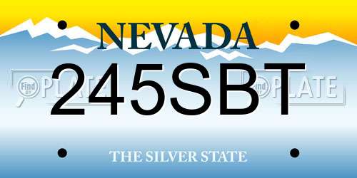 245SBT Nevada License Plate