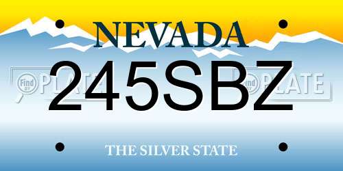 245SBZ Nevada License Plate