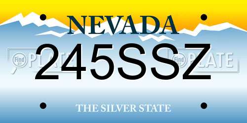245SSZ Nevada License Plate