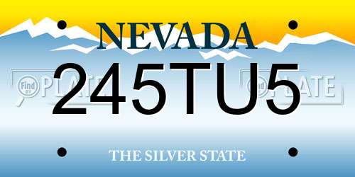 245TU5 Nevada License Plate