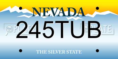 245TUB Nevada License Plate