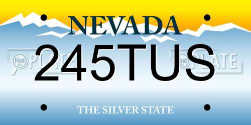 245TUS Nevada License Plate