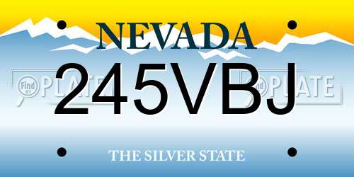 245VBJ Nevada License Plate