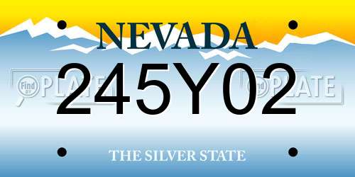 245Y02 Nevada License Plate