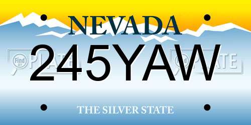 245YAW Nevada License Plate