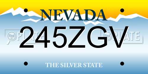 245ZGV Nevada License Plate