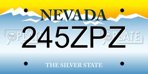 245ZPZ Nevada License Plate