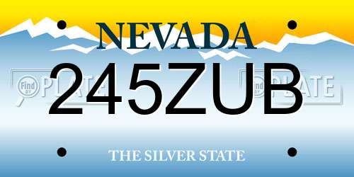 245ZUB Nevada License Plate