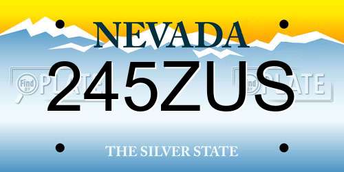 245ZUS Nevada License Plate