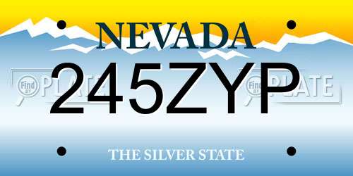 245ZYP Nevada License Plate