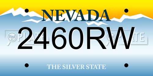 2460RW Nevada License Plate
