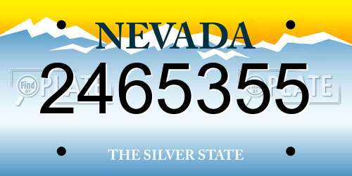 2465355 Nevada License Plate