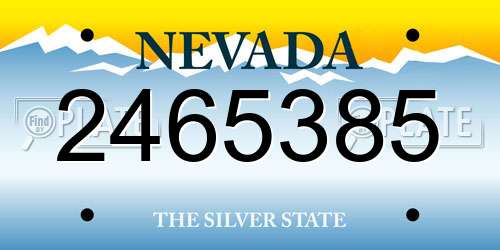 2465385 Nevada License Plate