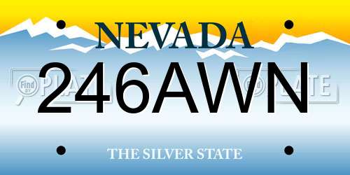 246AWN Nevada License Plate