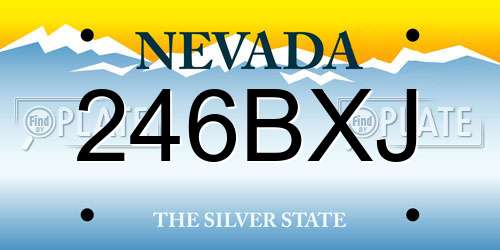 246BXJ Nevada License Plate