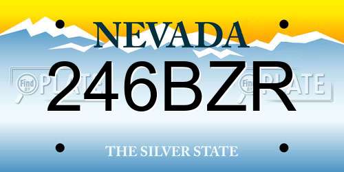 246BZR Nevada License Plate