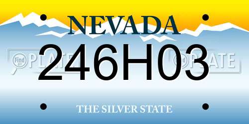 246H03 Nevada License Plate