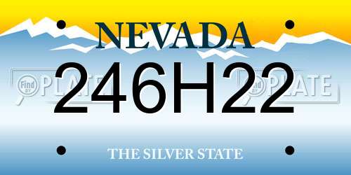 246H22 Nevada License Plate
