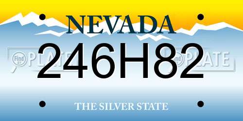 246H82 Nevada License Plate
