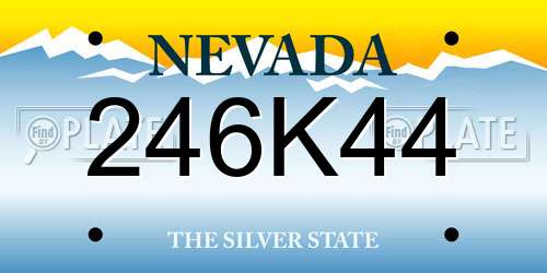 246K44 Nevada License Plate