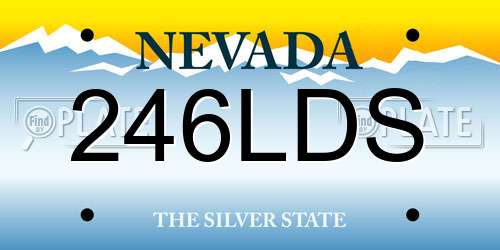 246LDS Nevada License Plate