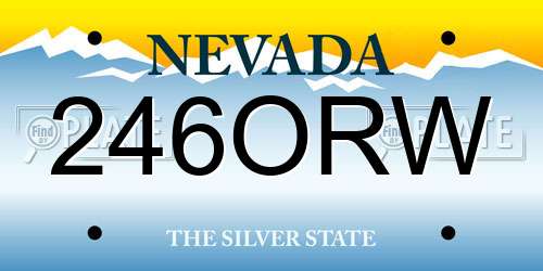 246ORW Nevada License Plate