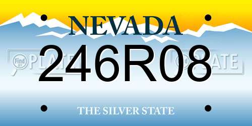 246R08 Nevada License Plate