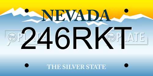 246RKT Nevada License Plate