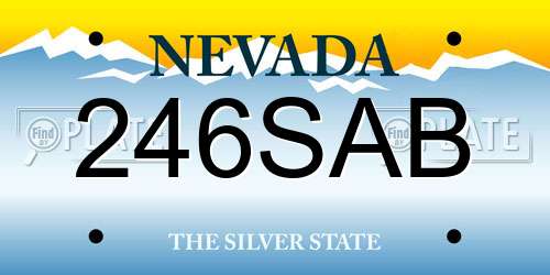 246SAB Nevada License Plate