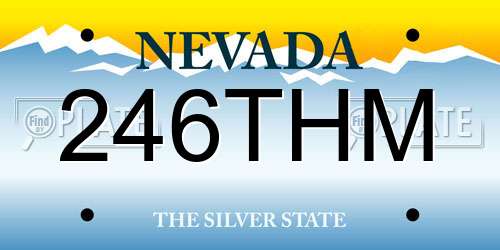 246THM Nevada License Plate