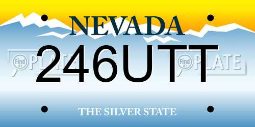 246UTT Nevada License Plate