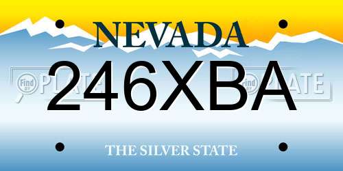 246XBA Nevada License Plate