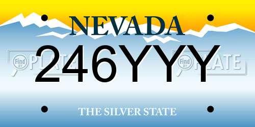 246YYY Nevada License Plate