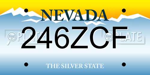 246ZCF Nevada License Plate