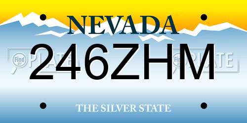 246ZHM Nevada License Plate