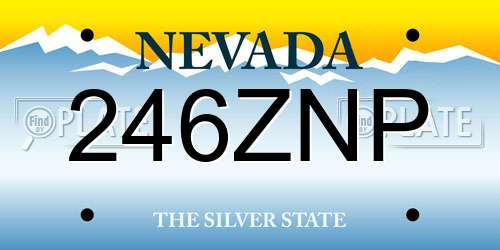 246ZNP Nevada License Plate