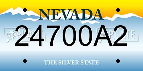 24700A2 Nevada License Plate