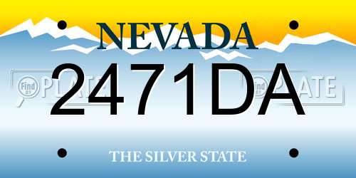 2471DA Nevada License Plate