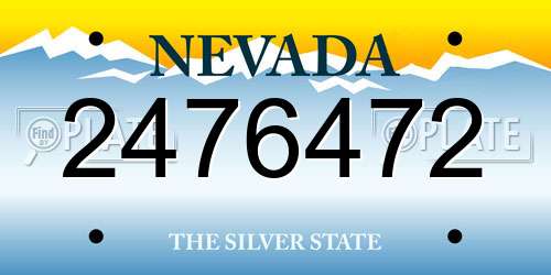 2476472 Nevada License Plate