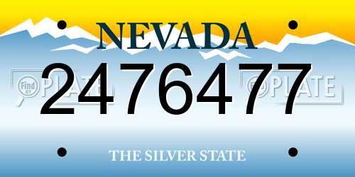 2476477 Nevada License Plate