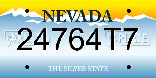 24764T7 Nevada License Plate