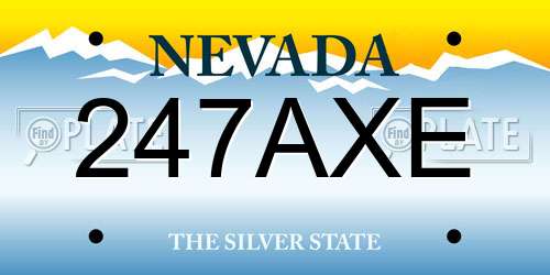 247AXE Nevada License Plate