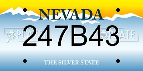 247B43 Nevada License Plate