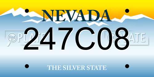 247C08 Nevada License Plate